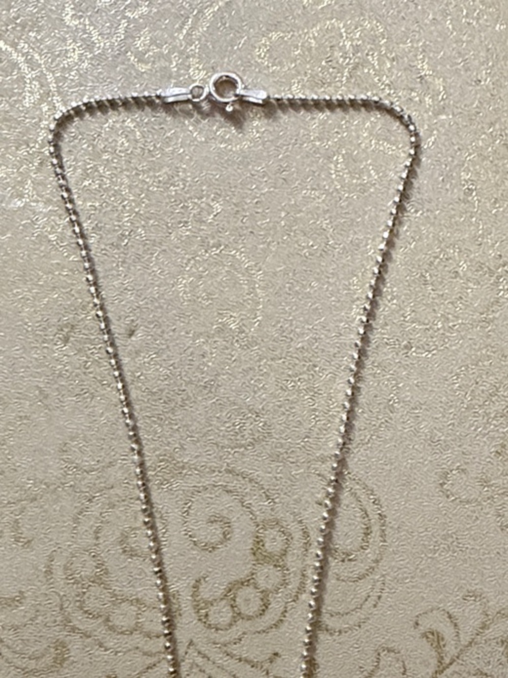 NEW Sterling Silver 17” Beaded Chain Necklace